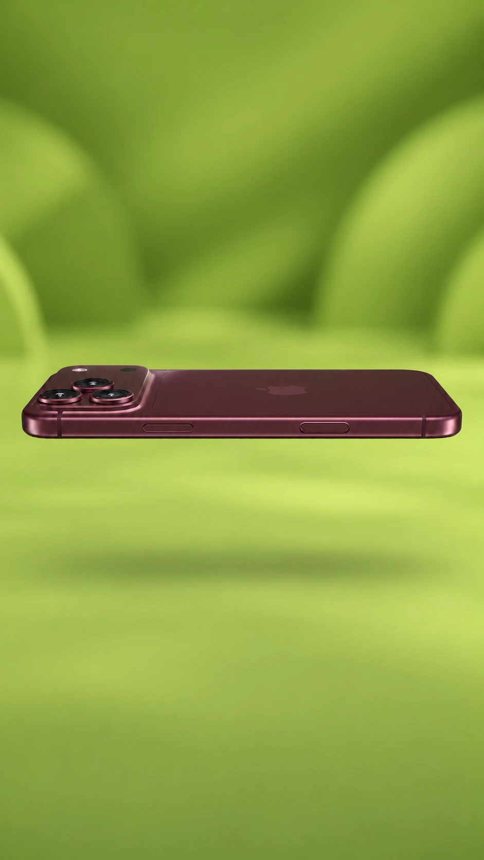 Detalhe do smartphone bordô na campanha Kiwi Case